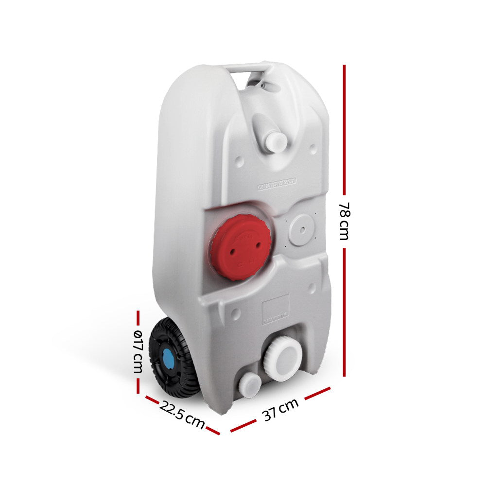 Weisshorn 40L Portable Wheeled Water Tank – Grey