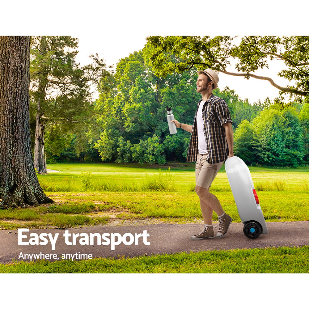 Weisshorn 40L Portable Wheeled Water Tank – Grey
