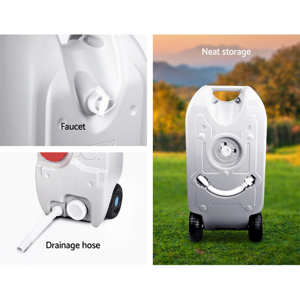 Weisshorn 40L Portable Wheeled Water Tank – Grey