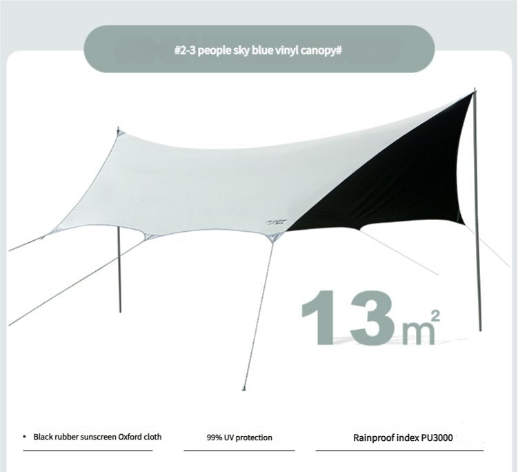 400*300 cm Naturehike Cloud Up 2-3 Person Backpacking Tent Tarp - Waterproof, UV Protection, Sunshade Canopy Shelter for Camping, Hiking, Picnic